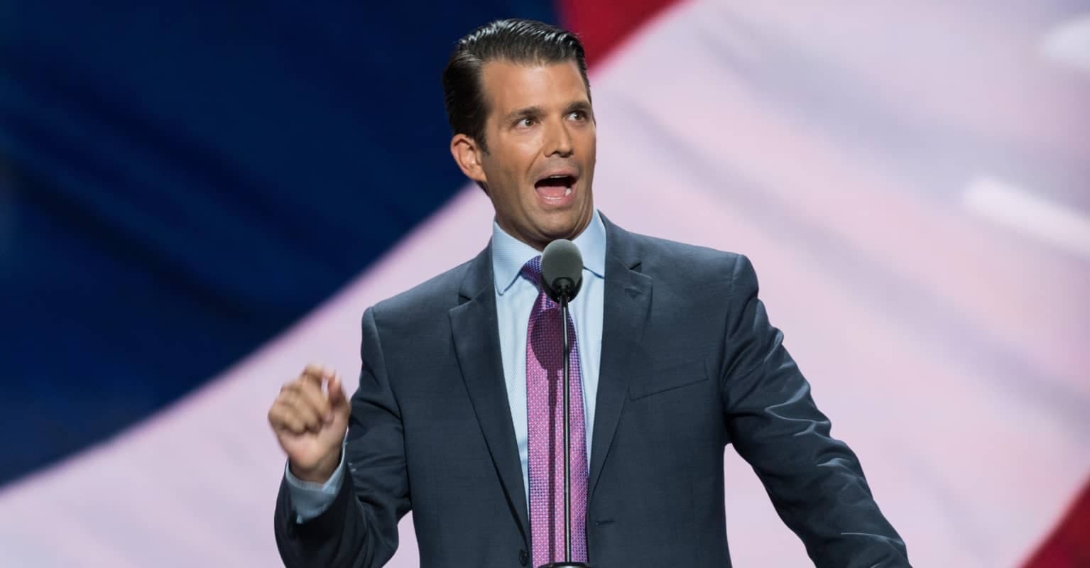Donald Trump Jr suggests ‘higher power’ caused George Floyd mural to be hit by lightning