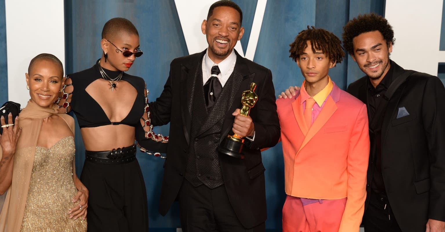 Jaden Smith reacts to his dad's altercation with Chris Rock at the 2022 Oscars