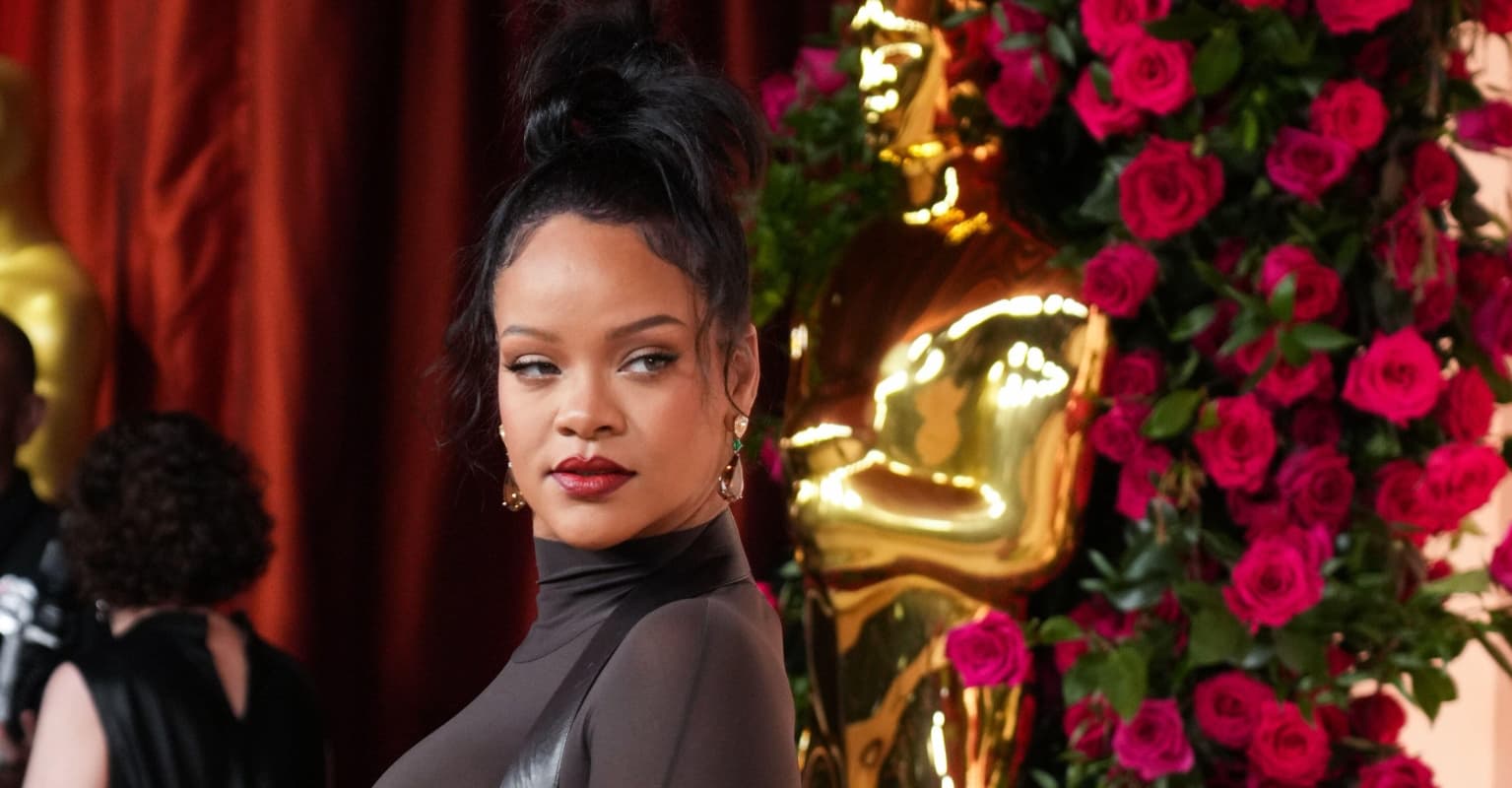 Oscars 2023: Rihanna shows off her baby bump in stunning sheer gown