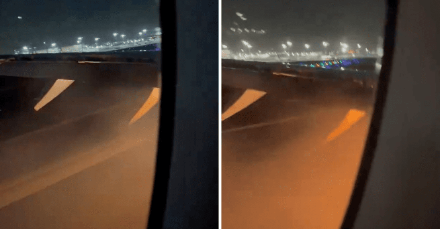 Horrifying footage emerges from inside Japan Airlines plane as it becomes engulfed in flames