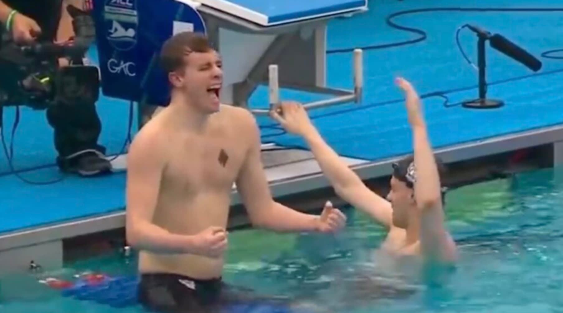 Victorious college swimmer disqualified following celebration, NCAA is blasted over decision